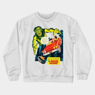 Car Crash The Unknown Presence Monster Halloween Retro Comic Vintage Cartoon Crewneck Sweatshirt